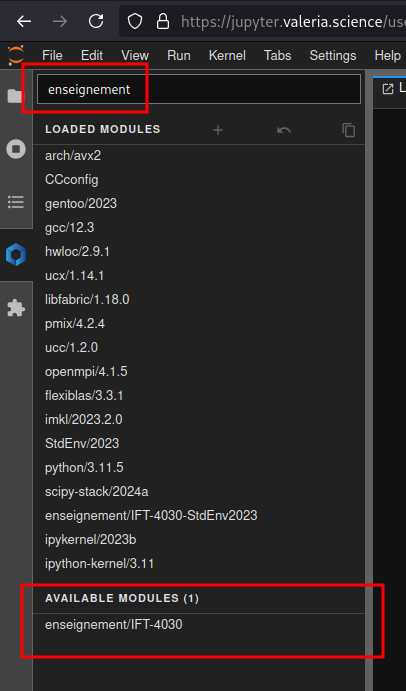 Jupyter module enseignement